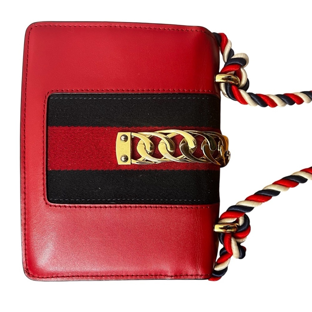 Gucci Sylvie Super Mini Red Calfskin Leather Bag - Picture 8 of 16